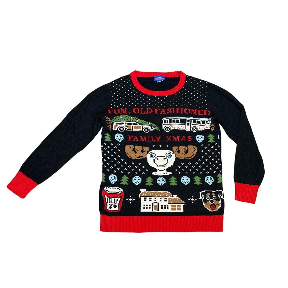 Christmas Vacation Fun Old Fashioned Family Sweater, Small, Ugly Xmas Sweater